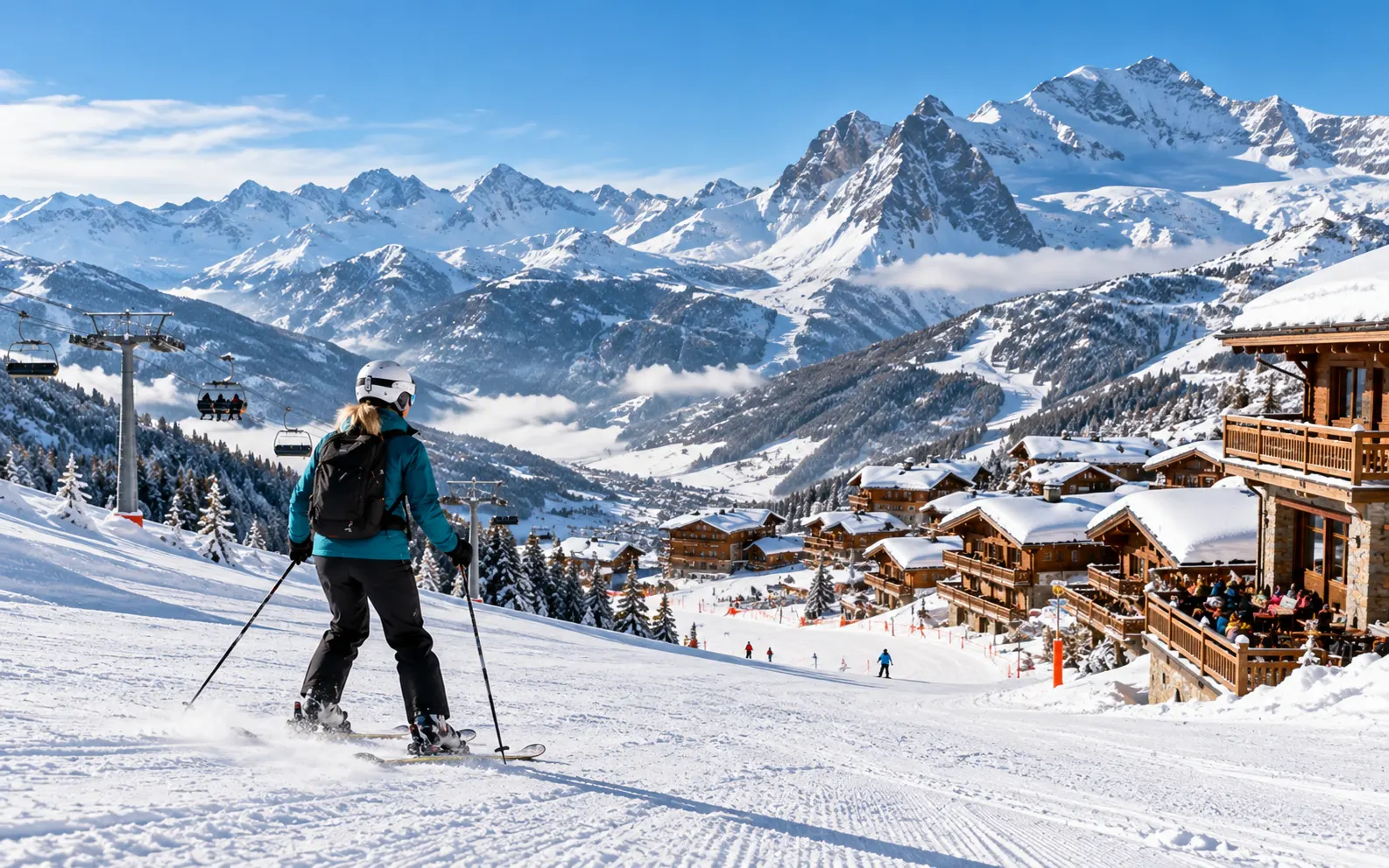 Skiing in the French Alps